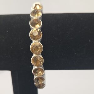 Plunder Light Amber And Silvertone Magnetic Bracelet 7.5